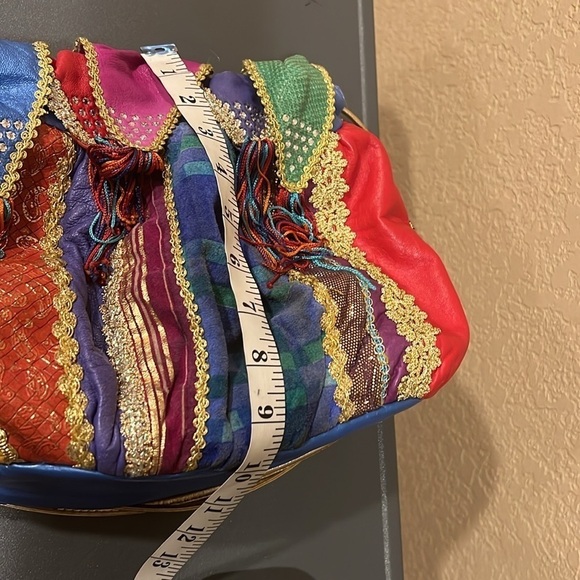 Rita Diana for Mylinka colorful leather sequin vintage scrunch purse bucket boho - Picture 16 of 16